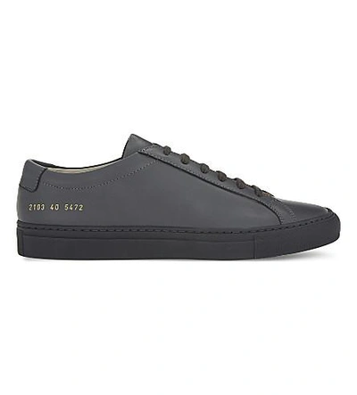 Common Projects Achilles Leather Low-top Sneakers In Dark Grey Mono Lthr