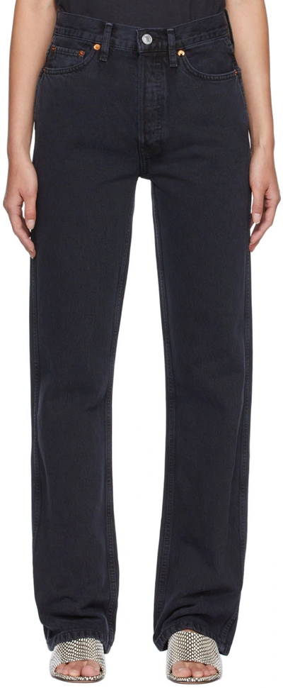 Re/done 1893whrac High Rise Ankle Crop Jeans In Black