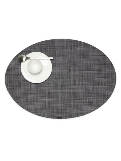 Chilewich Mini Basketweave Oval Placemat In Cool Grey