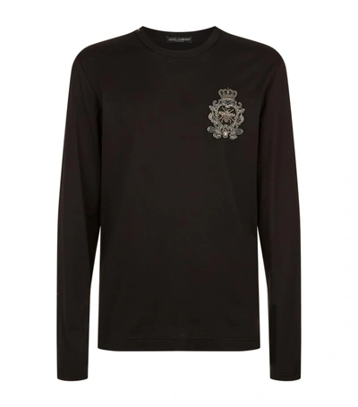 Dolce & Gabbana Bee Embellished Long Sleeve T-shirt In Multi