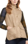 Barbour Wray Fleece Lined Nylon Vest In Light Trench