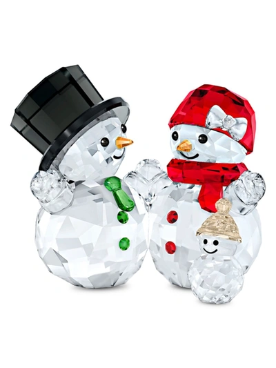 Swarovski Joyful Ornaments Snowman Family In Multicolored