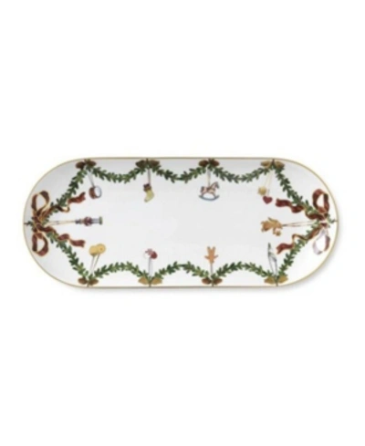 Royal Copenhagen Star Fluted Christmas Oblong Dish 15.5in In Multi