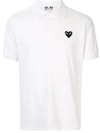 Comme Des Garçons Play Embroidered Logo Polo Shirt In White