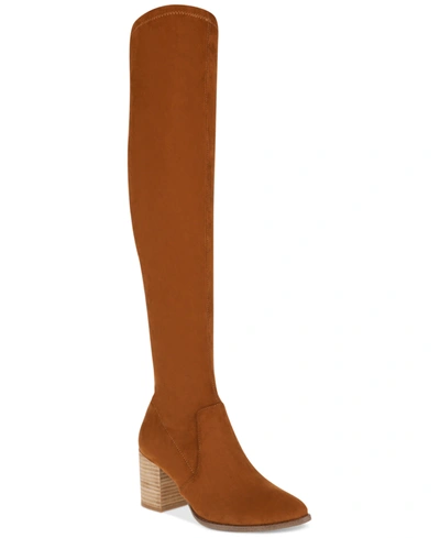 Dv Dolce Vita Women's Flapper Knee-high Block-heel Dress Boots In Luggage