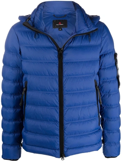 Peuterey Logo-patch Hooded Puffer Jacket In Blue