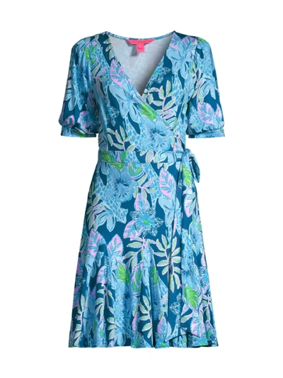 Lilly Pulitzer Kessler Wrap Dress In Macaw Blue Tall Me About It