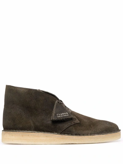 Clarks Originals Suede Ankle Boots In Green