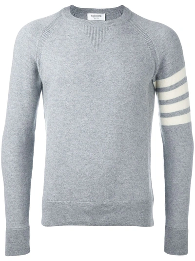 Gucci Striped Sleeve Jumper In Grey