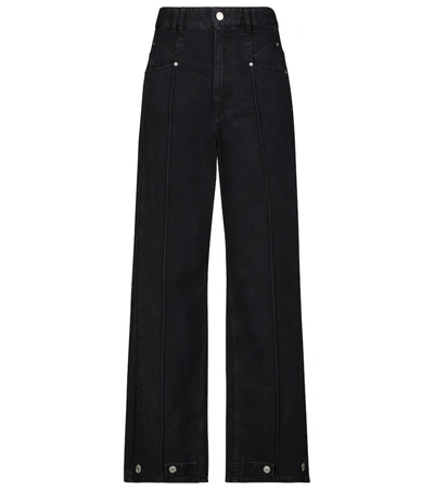 Isabel Marant Women's Lemony High-rise Wide-leg Jeans In Black