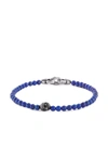 David Yurman Men's Spiritual Beads Sterling Silver & Lapis Lazuli Skull Bracelet