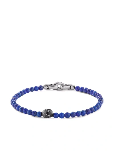 David Yurman 4毫米骷髅头串珠手链 In Lapis