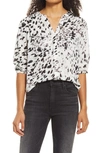 Nydj High-low Crepe Blouse In Beverly Abstract