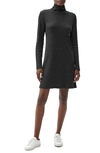 Michael Stars Jules Slouch Long Sleeve Turtleneck Dress In Charcoal
