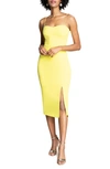 Dress The Population Alana Body-con Cocktail Dress In Lemongrass