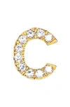 Ef Collection Diamond Initial Stud Earring In C