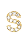 Ef Collection Diamond Initial Stud Earring