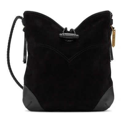 Isabel Marant Tyag Leather-trimmed Suede Bucket Bag In Black
