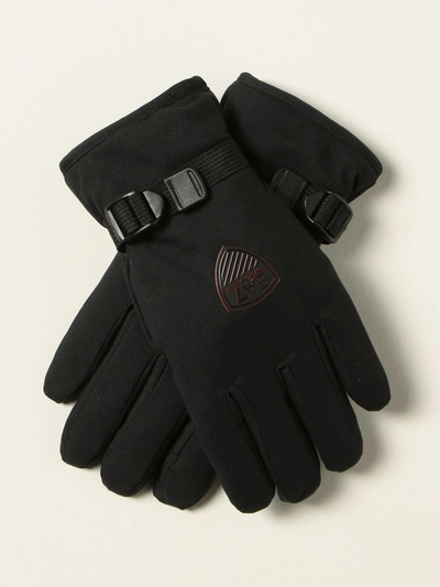 Ea7 Gloves Black Polyester Man