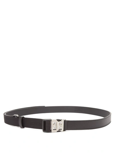 Givenchy 4g-buckle Leather And Grosgrain Belt In Black