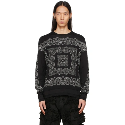 Givenchy Bandana-motif Patterned Knitted Jumper In 004-black/white