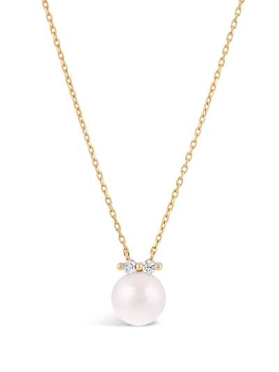 Dinny Hall 14kt Yellow Gold Shuga Pearl Double Diamond Pendant Necklace
