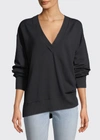 Rag & Bone Flora V-neck Long-sleeve Pullover In Black