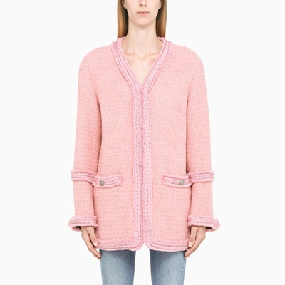 Blumarine Pink Coat With Logoed Buttons