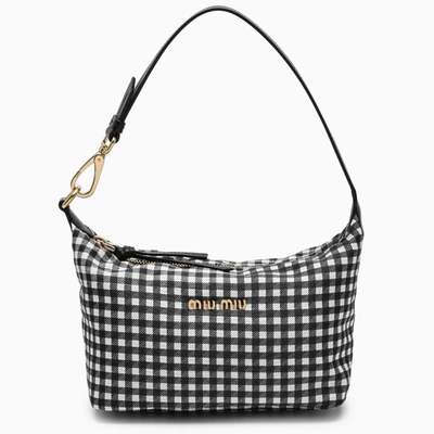 Miu Miu Black/white Checked Mini Bag In ["black"/ "print"/ "white"]
