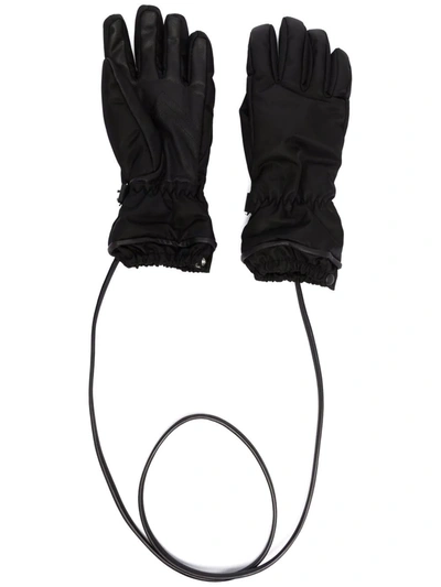 Bottega Veneta Cashmere-lined Leather Gloves In 黑色