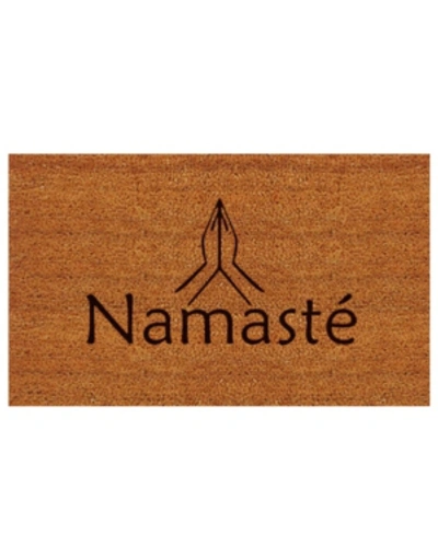 Home & More Namaste 17" X 29" Coir/vinyl Doormat Bedding In Natural/black
