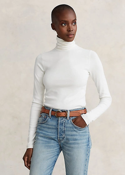 Polo Ralph Lauren Stretch Ribbed Turtleneck In Dark Loden