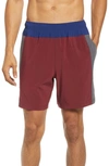 Fourlaps Bolt 7 Inch Shorts In Burgundy/charcoal