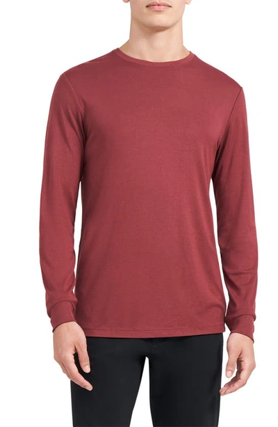 Theory Essential Anemone Long Sleeve T-shirt In Wine