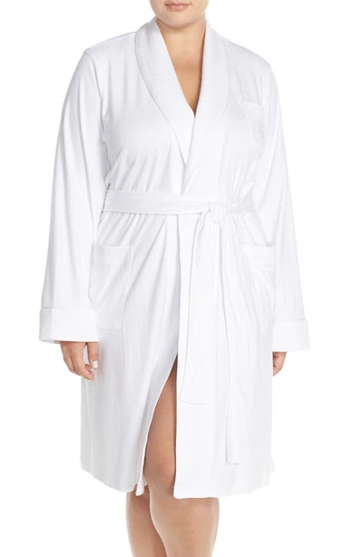 Lauren Ralph Lauren So Soft Shawl Collar Fleece Dressing Gown In White