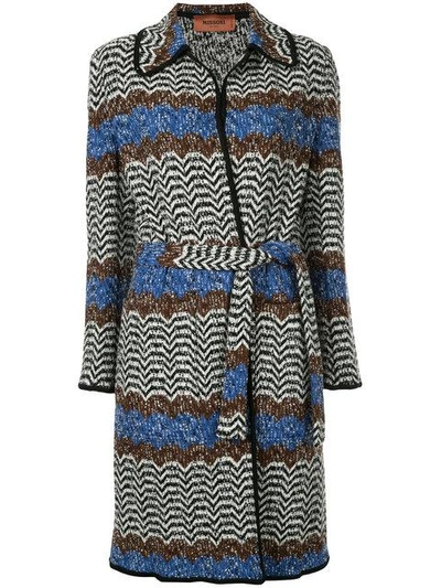 Missoni Wool-blend Bouclé Cardigan In Blue