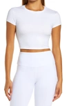 Alo Yoga Micro Waffle Sierra Short Sleeve Top In White