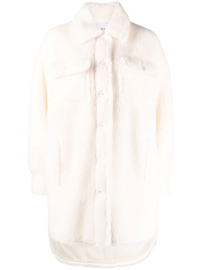 Stand Studio Sabi Fleece Shirt Coat In White