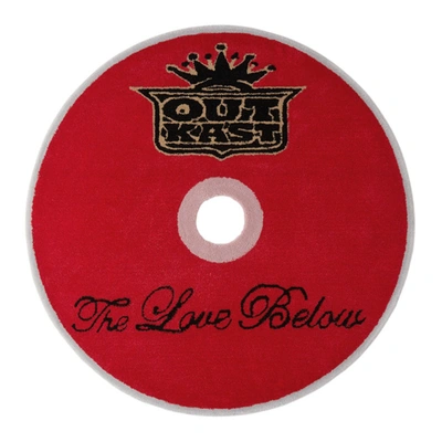 Curves By Sean Brown Ssense Exclusive Red 'the Love Below' Cd Rug In Multi