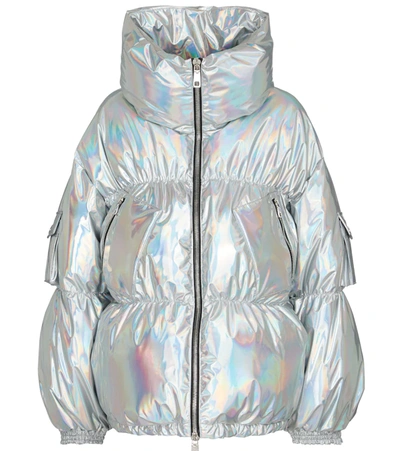 Dolce & Gabbana Holographic-effect Padded Jacket In Argento
