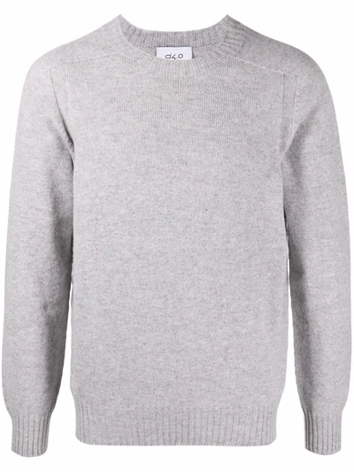 D4.0 Ribbed-trim Virgin-wool Jumper In Grey