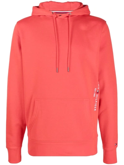 Tommy Hilfiger Logo-print Pullover Hoodie In Rot | ModeSens