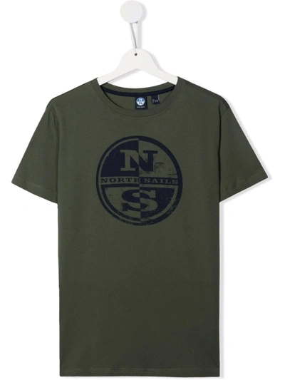 North Sails Kids' Logo-print T-shirt In Green