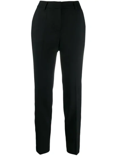 P.a.r.o.s.h Cropped Slim-fit Trousers In Black