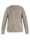  Round-neck Brushed-knit Sweater In Light Grey