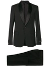 Prada Contrast-lapel Single-breasted Wool-blend Tuexdo In Black