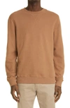 Sunspel Mens Mushroom Classic-fit Crewneck Cotton-jersey Sweatshirt S In Brown