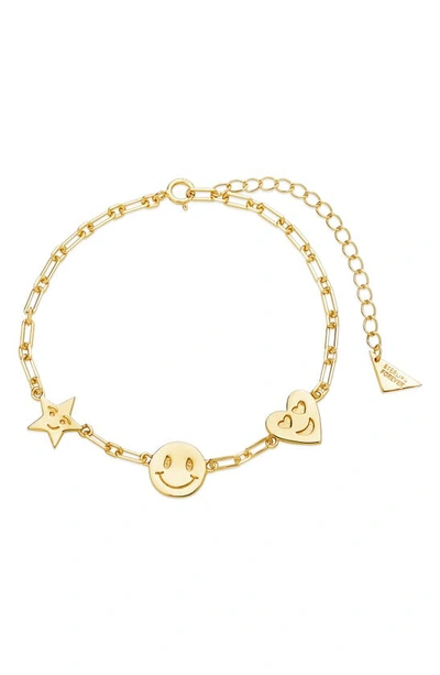 Sterling Forever Women's Mixed Emotions Charm Bracelet In Gold