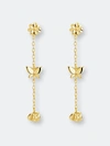 Sterling Forever Women's Sterling Silver Into The Garden Drop Earrings In Gold