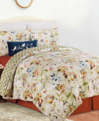C & F Enterprises Inc C F Home Watercolor Floral Full/queen Quilt Set In Multi